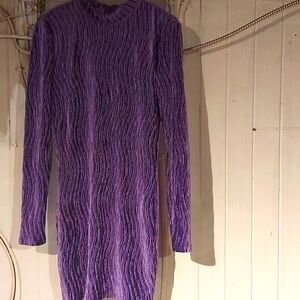 H & M Divided Faux Crushed Velvet Dress/ Bodycon/ Sexy/ Sz S/ Purple/ Party